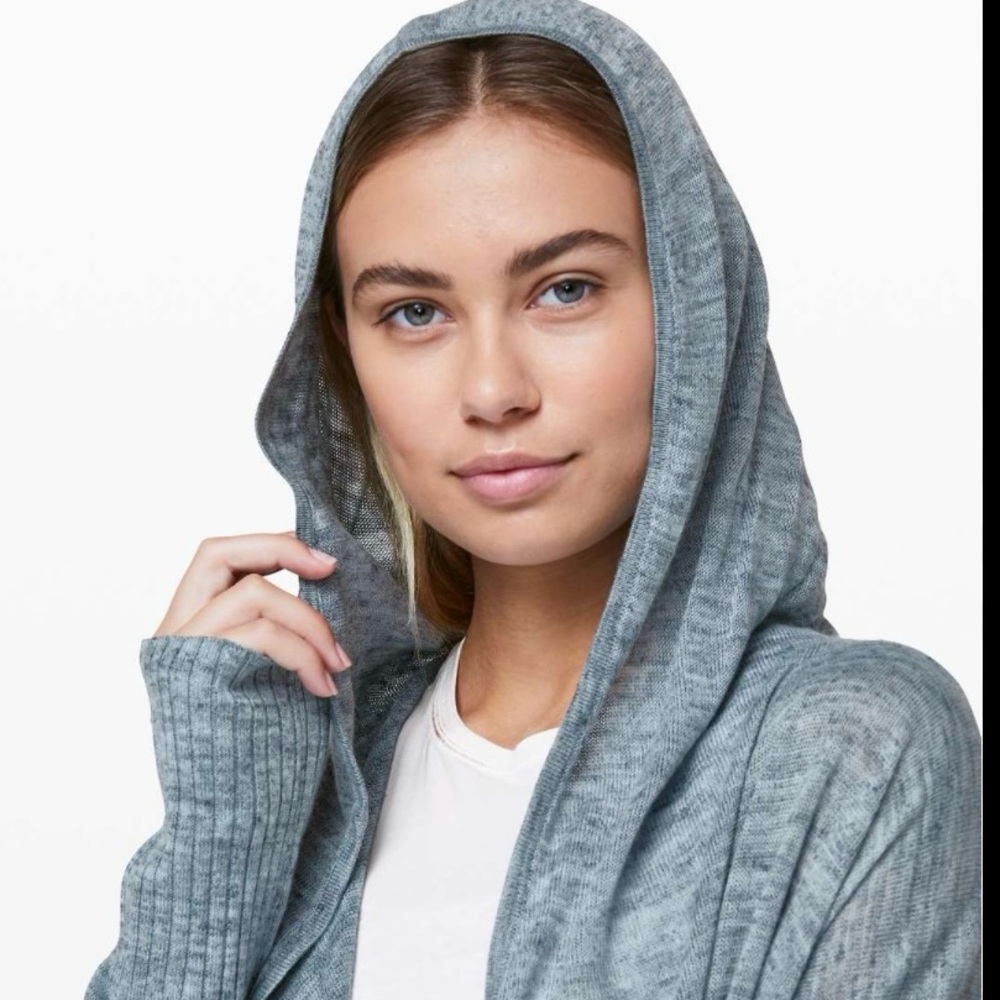 Lululemon Calm and Collected Wrap Heathered Sailboat Classic Navy Size Medium - Picture 4 of 16